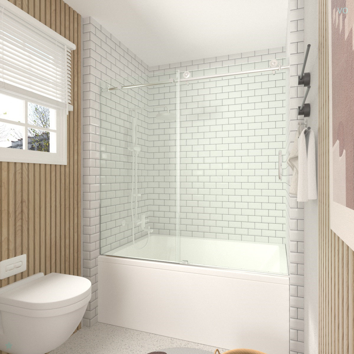 VODYXSEP 58-60" W X 60" H Frameless Sliding Bathtub Door, Tub Shower ...
